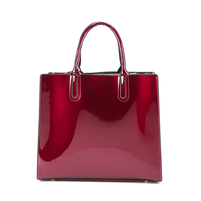 Shiny Leather Women's Mother and Child Bag Set
