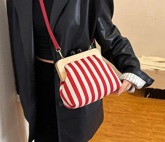 2019 Women's Vintage Wooden Buckle Shoulder Bag