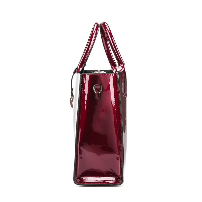 Shiny Leather Women's Mother and Child Bag Set