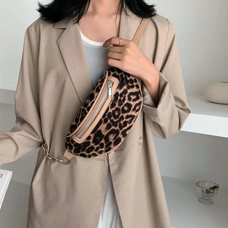 Leopard Print Casual Crossbody Bag for Women