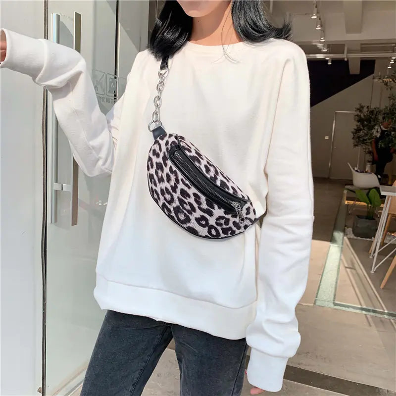 Leopard Print Casual Crossbody Bag for Women
