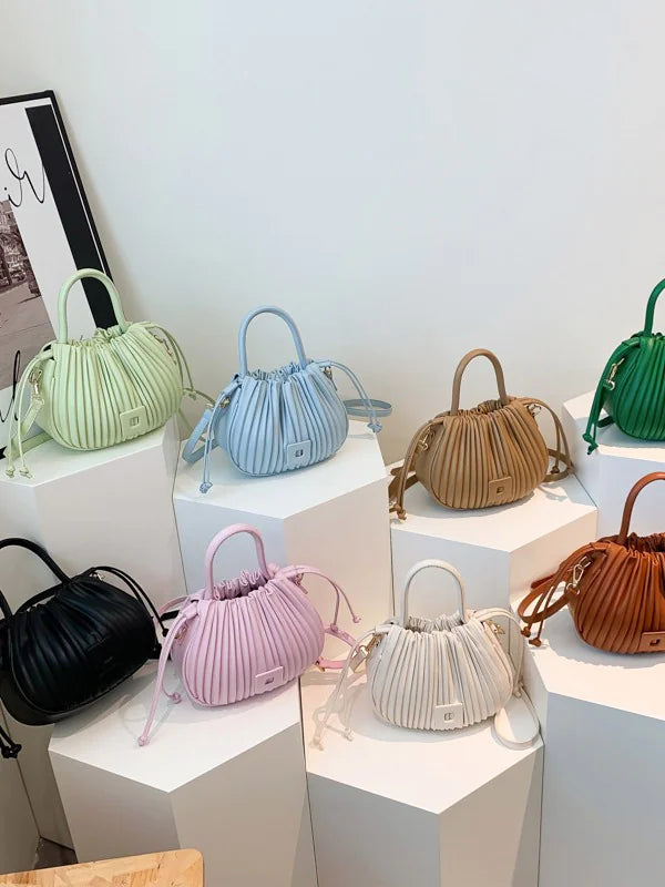Korean Retro Pleated Cloud Handbag - Simple Casual Style
