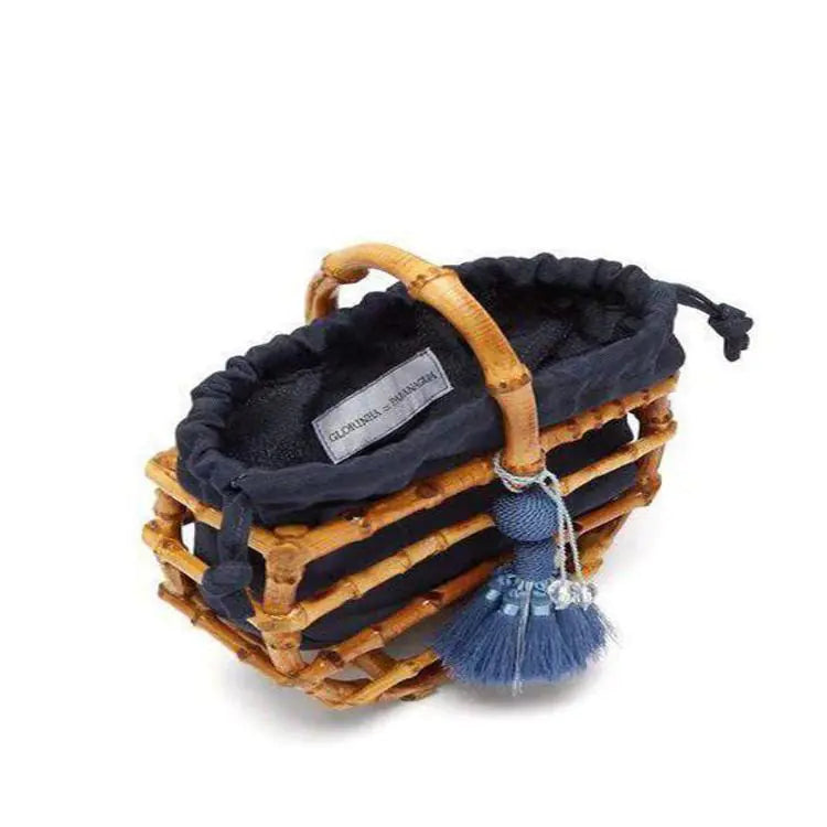 Handcrafted Bamboo Weave Bag with Tassels