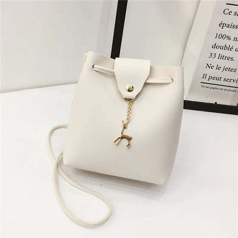 Vintage PU Bucket Bag - Trendy Shoulder Crossbody Bag