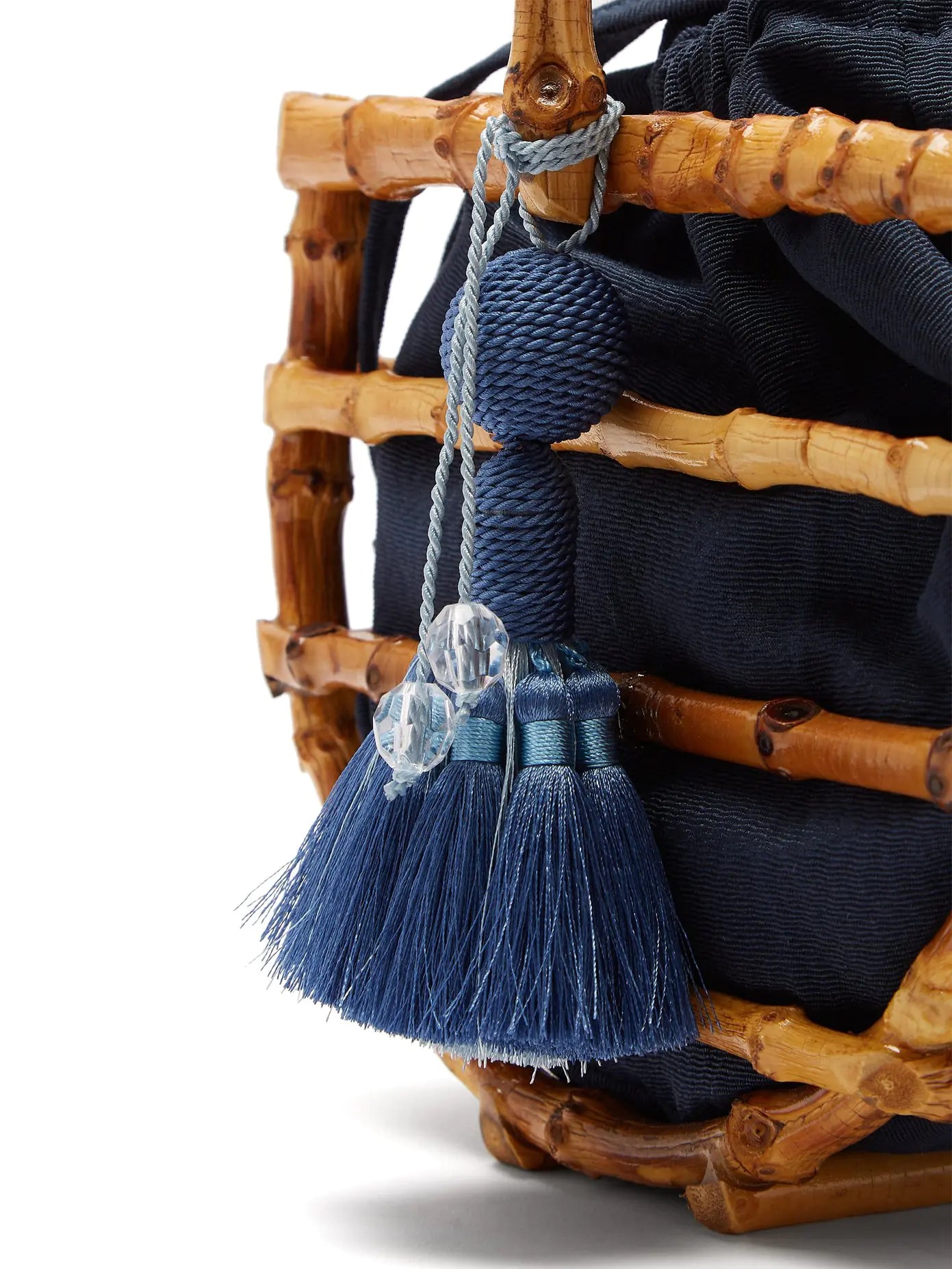 Handcrafted Bamboo Weave Bag with Tassels