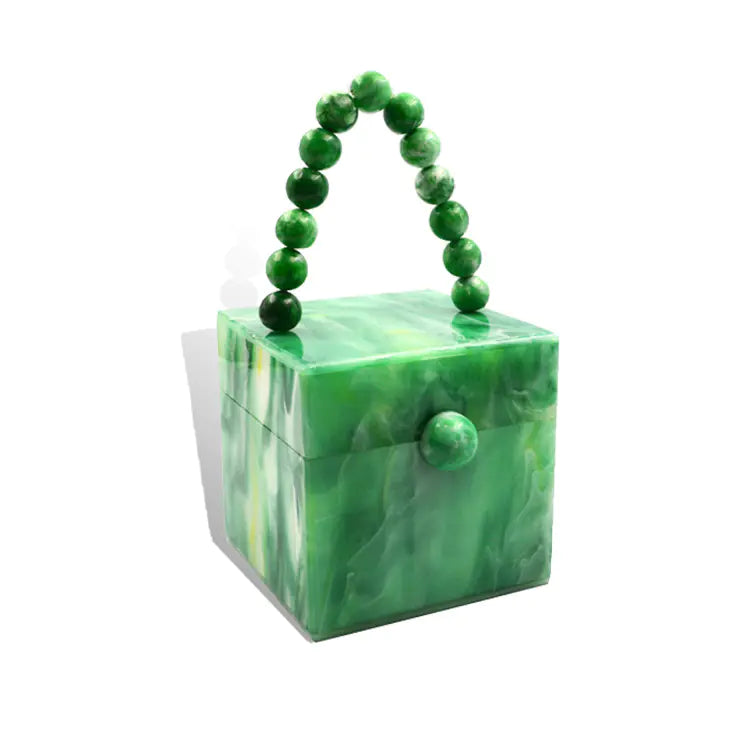 Acrylic Pearl Mint Green Small Shoulder Bag