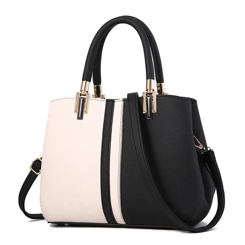 Women's Color Block Shoulder Bag - Stylish Casual Tote