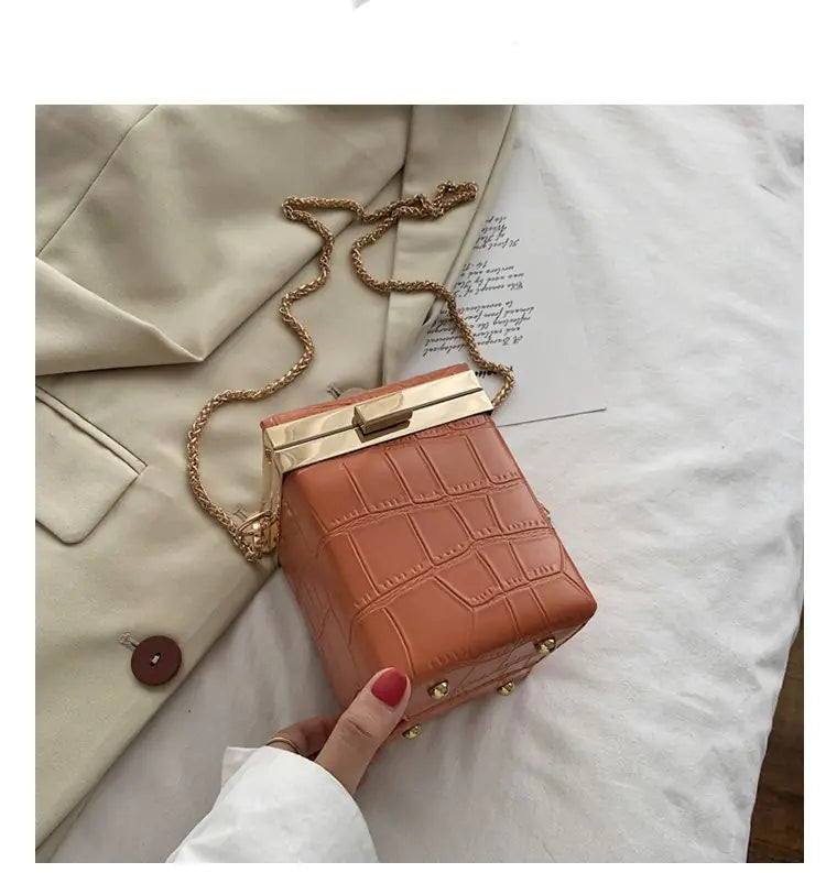 Chic Retro Stone Mini Square Bag