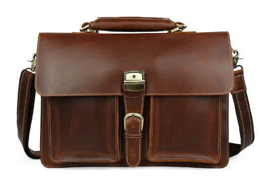 Cowhide One-Shoulder Messenger Leather Bag