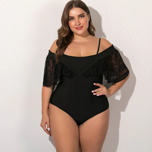 Plus Size Black One-Piece Swimsuit for Women