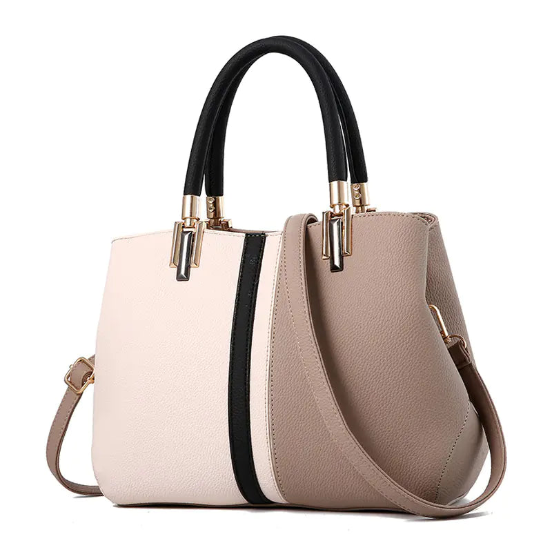Women's Color Block Shoulder Bag - Stylish Casual Tote