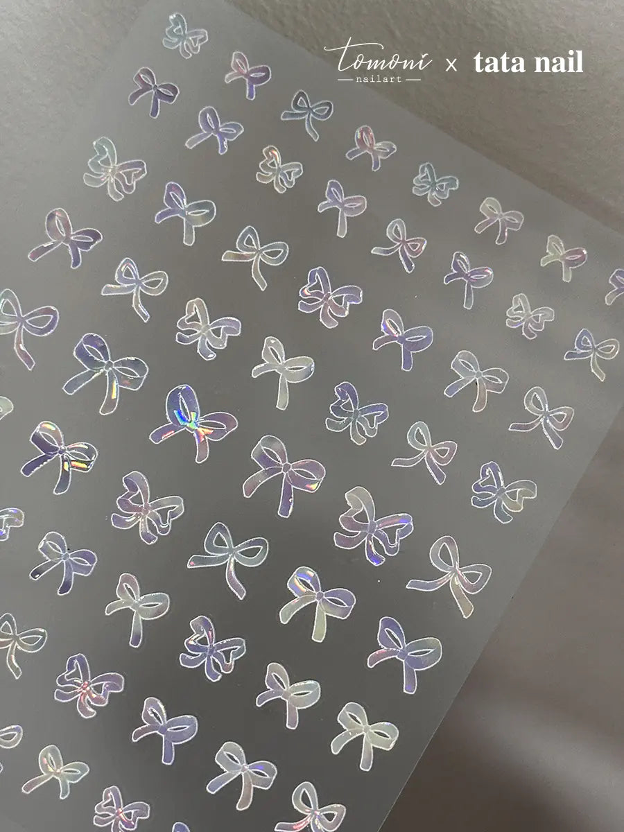 New Crystal Bow Nail Stickers with Elegant Lines