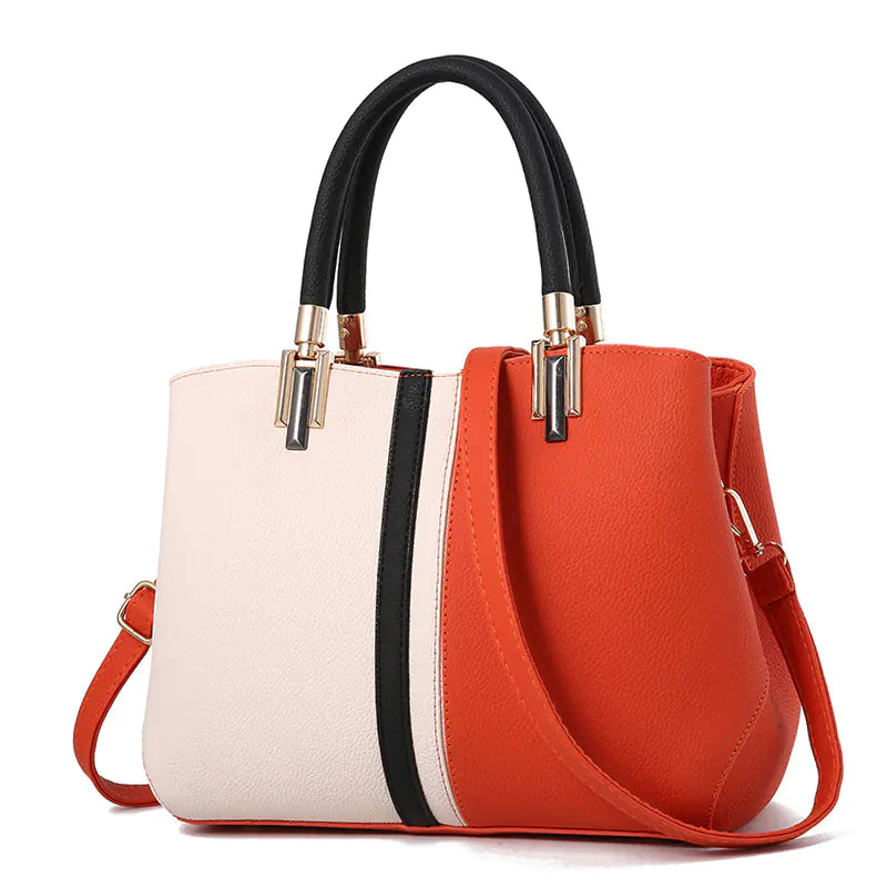 Women's Color Block Shoulder Bag - Stylish Casual Tote