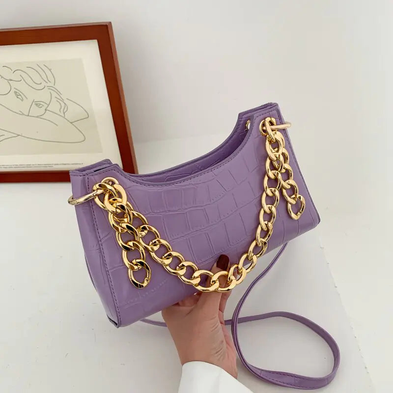2020 Vintage Crocodile Pattern Chain Bag (Shoulder)